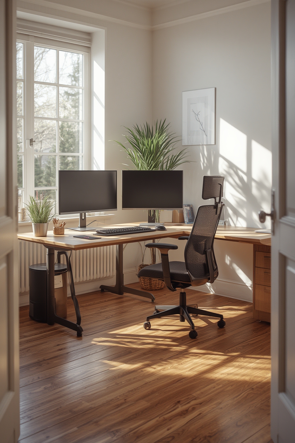 home office ergonomic desk setup - Illustration 1